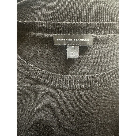 Universal Standard Women's M Black 100% Wool Crewneck Sweater Loose Fit - Picture 5 of 5